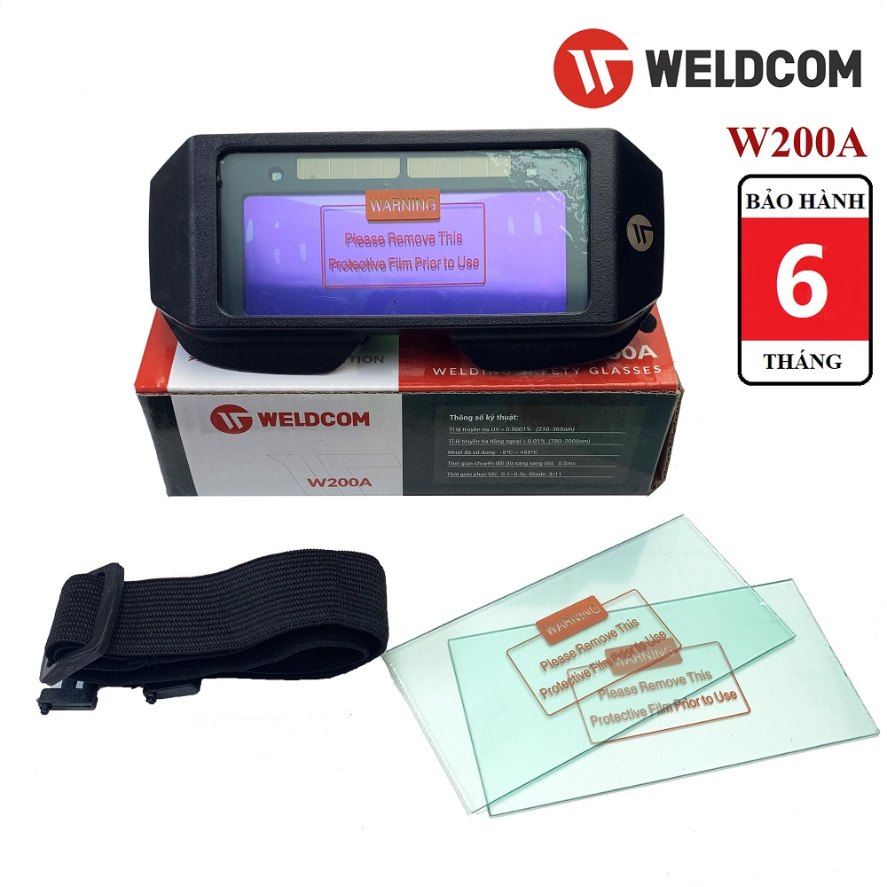 Kính hàn điện tử cao cấp Weldcom W200A Bảo vệ an toàn cho mắt khi hàn, tiện