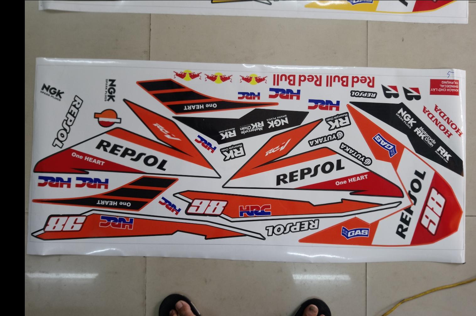 Tem rời winer repsol cam đen