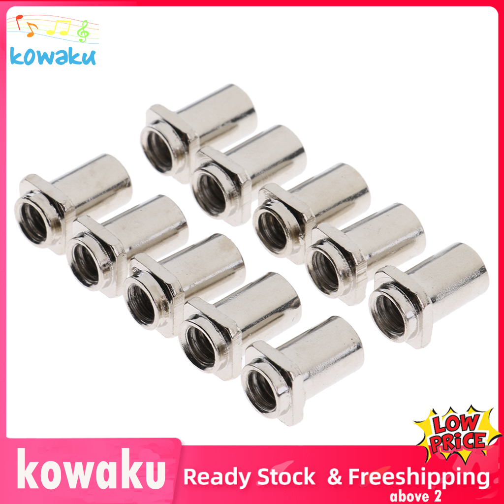 Kowaku 10x Chrome Swivel Nuts for Snare Tom Floor Drum