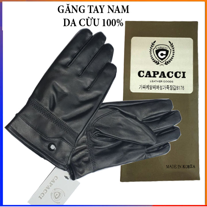 Găng tay nam da cừu CAPACCI da thật