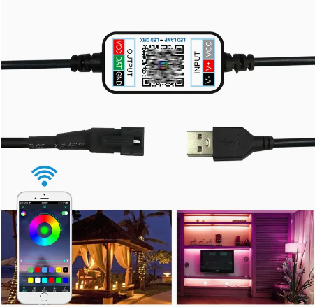 Bộ điều khiển dây đèn Led WS2811, WS2812B dùng App qua Bluetooth