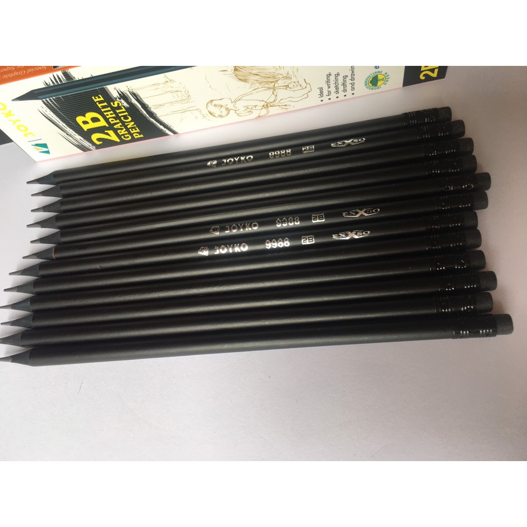 2B Joyko Black Wood Pencils