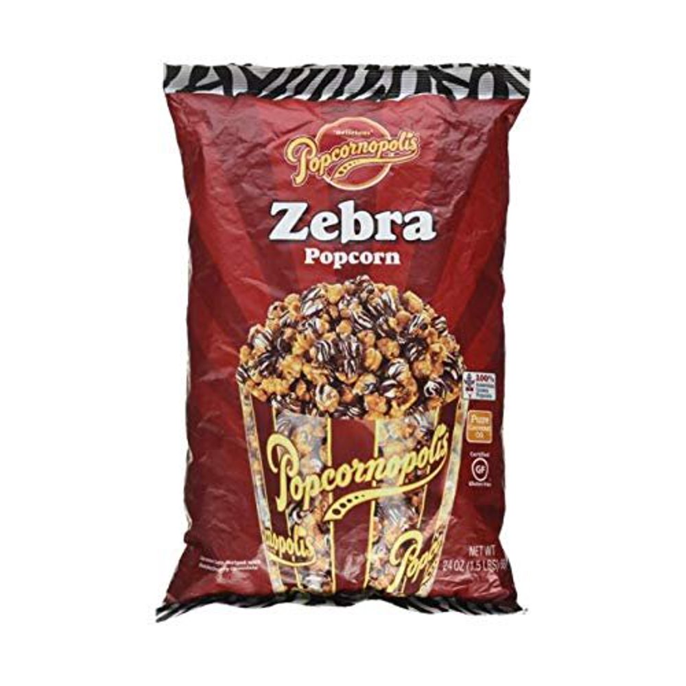 Bắp rang Caramel và Chocolate Popcornopolis zebra Non GMO 680g