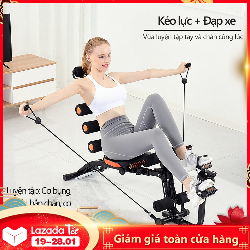 >> SO SÁNH GIÁ MÁY TẬP GYM BỤNG | Shopee Lazada Sendo Tiki 8 Máy tập gym máy gập bụng 6 trong 1 đa năng máy tập thể thao tại nhà tập gọn bụng thon eo có bàn đạp xe có dây kéo tập bắp tay Keep Going Max