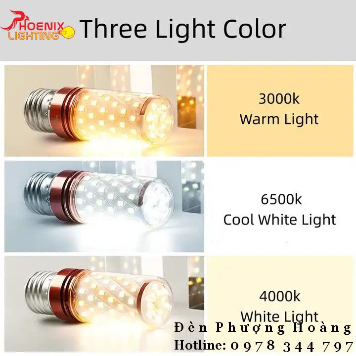 Bóng Đèn LED Bắp Ngô 3 Chế độ ánh sáng Đuôi đèn E27 & E14