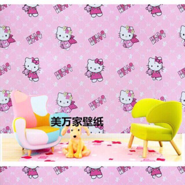 Giấy Dán Tường Kitty Hồng (Dài 10m, Rộng 45cm)