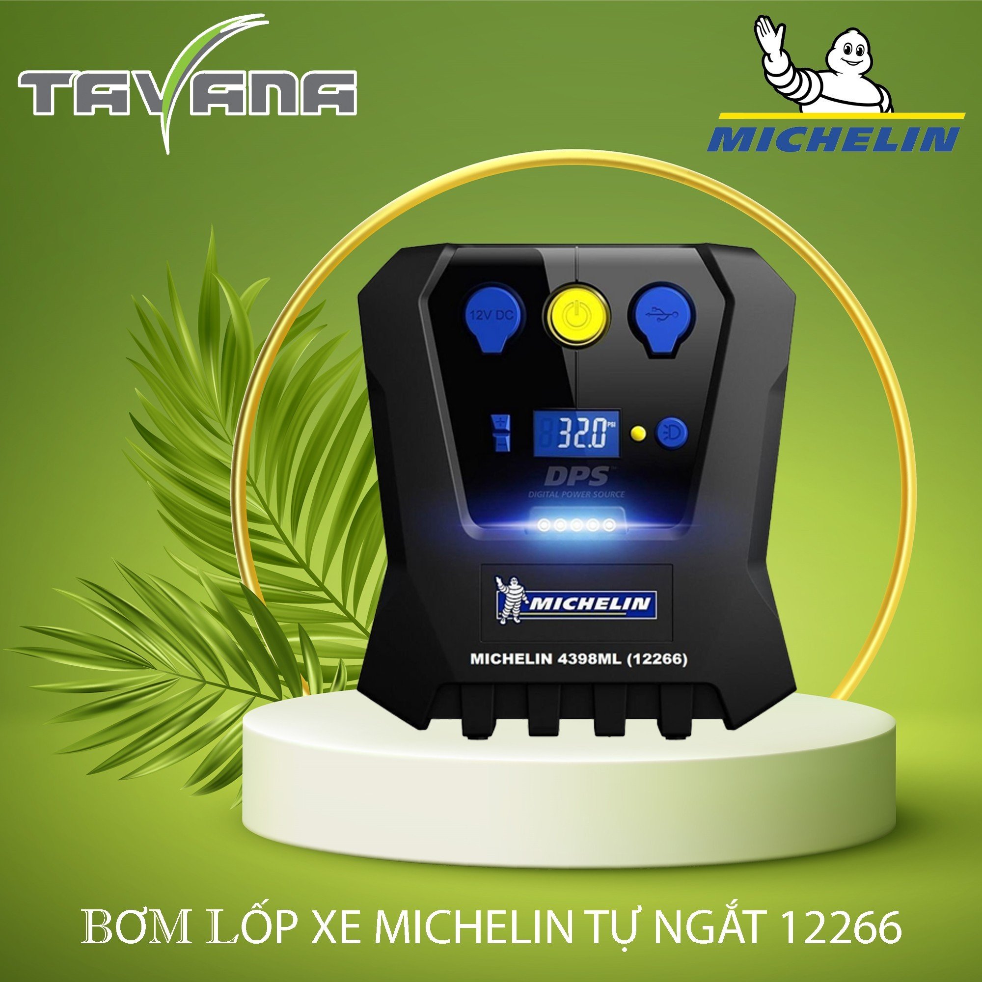 Bơm michelin ô tô, xe hơi đa năng nanlight michelin 12266 - hàng chính hãng