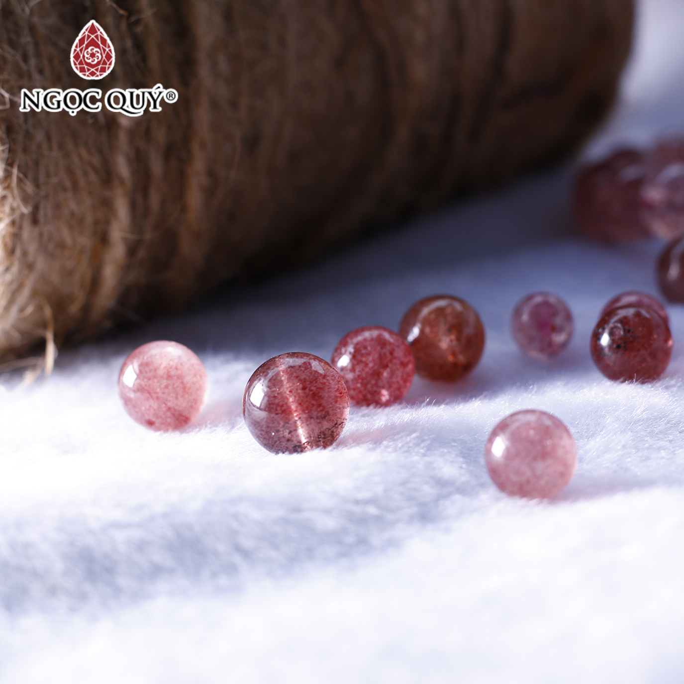 Hạt lẻ đá thạch anh dâu mệnh hỏa, thổ - Ngọc Quý Gemstones