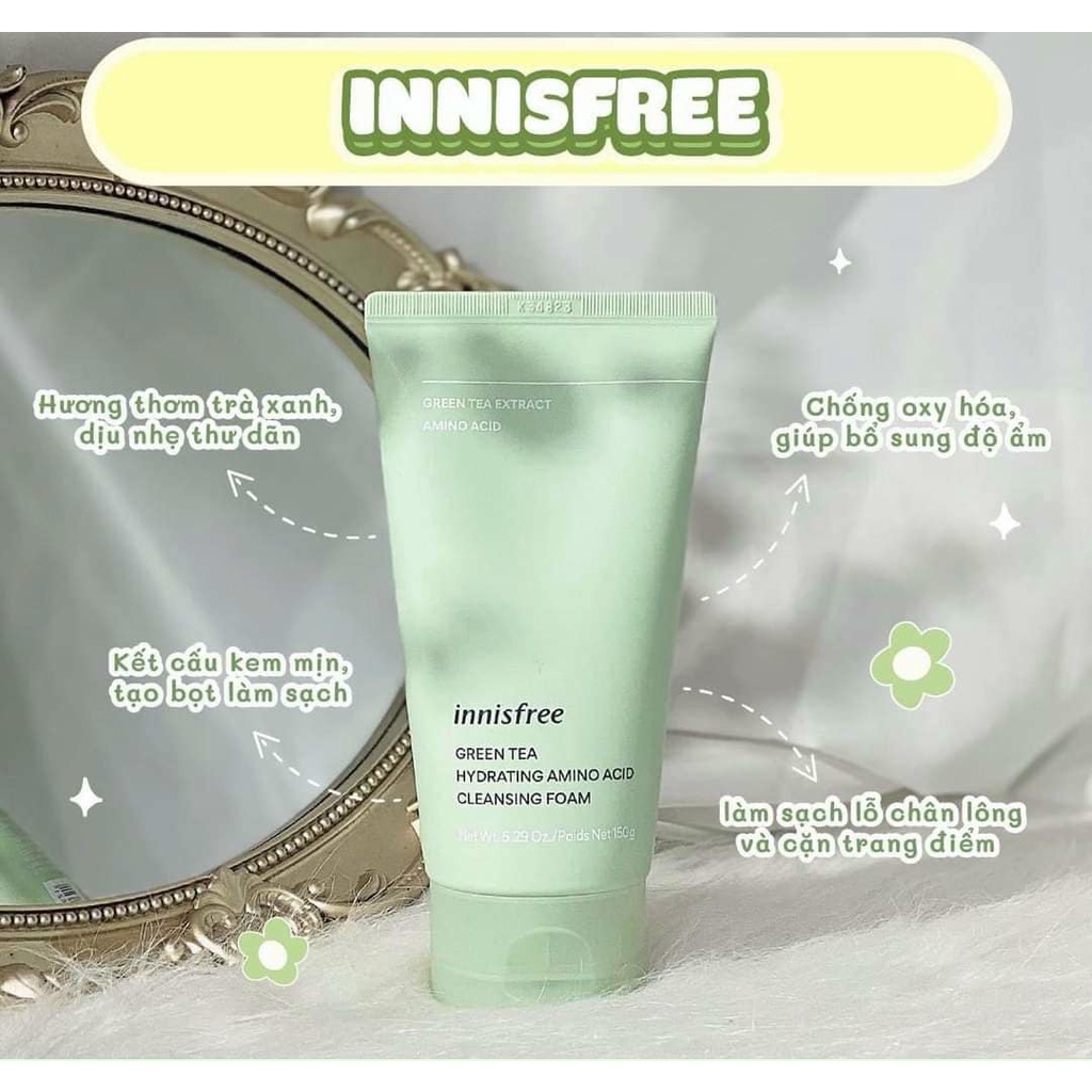 [MẪU MỚI] Sữa Rửa Mặt Innisfree Trà Xanh - Tro Núi Lửa 150ml