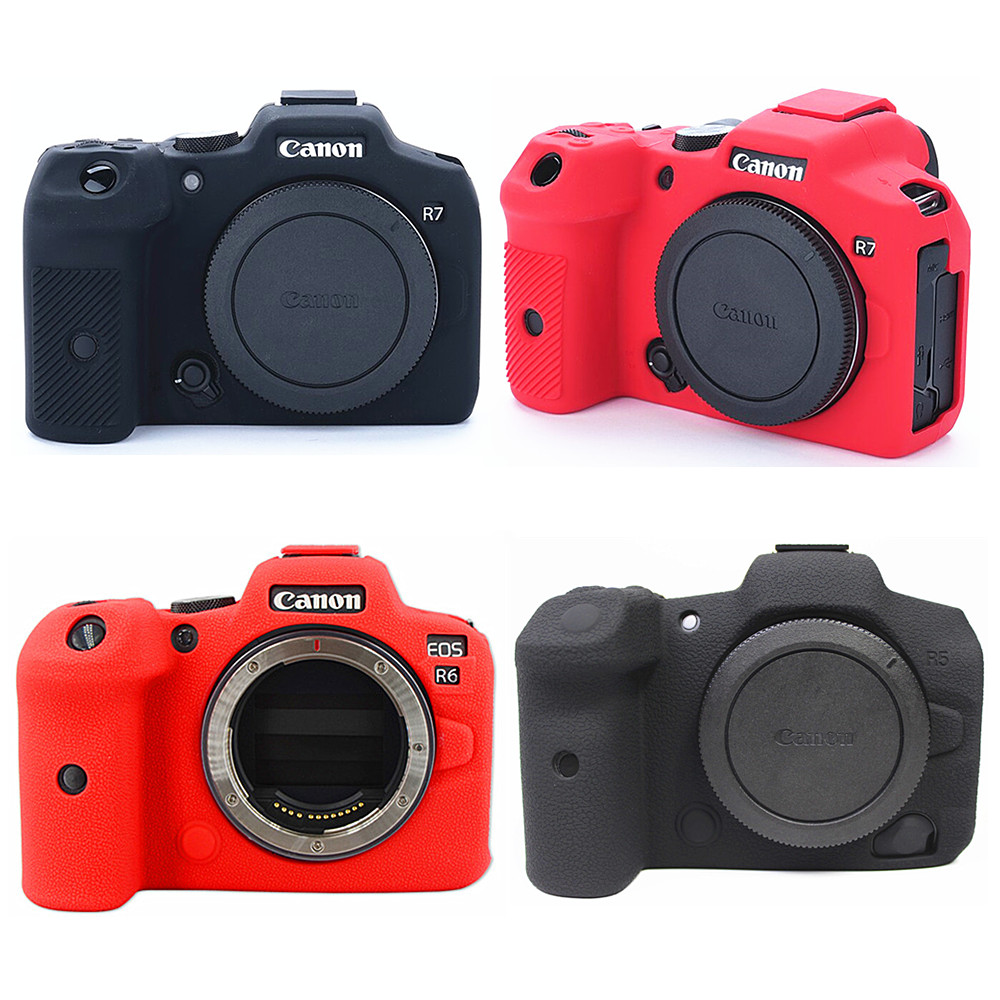 Ốp vỏ giáp silicon mềm vỏ bảo vệ thân máy ảnh cho canon eos r6 mark ii r6ii r10 r7 r5 r5 r p r 77d