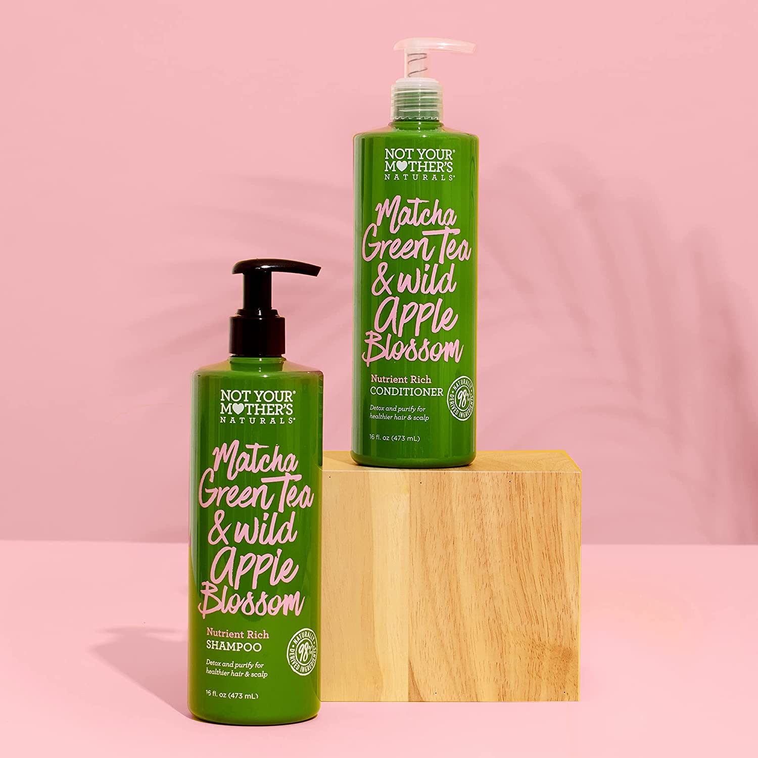Bill us - cặp gội xả not your mother's naturals matcha green tea & wild apple blossom 450ml