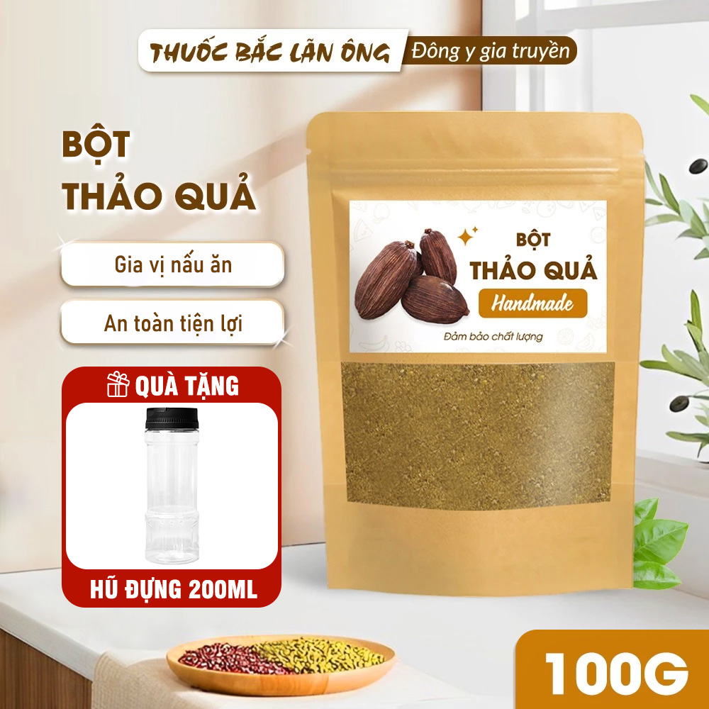 Bột thảo quả nguyên chất 100g, thơm, mịn, gia vị nấu phở, tẩm ướp, chiên, xào, thơm ngon, đậm vị