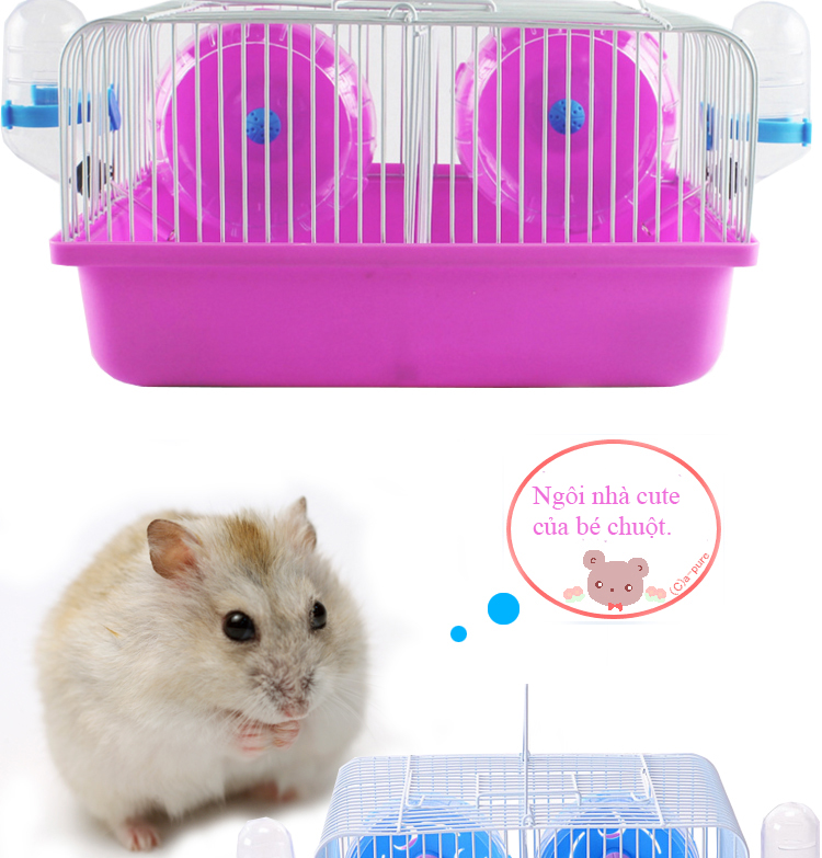 Lồng nuôi chuột hamster ngăn đôi rẻ đẹp🐹 [GIẢM GIÁ CỰC SỐC]🐹
