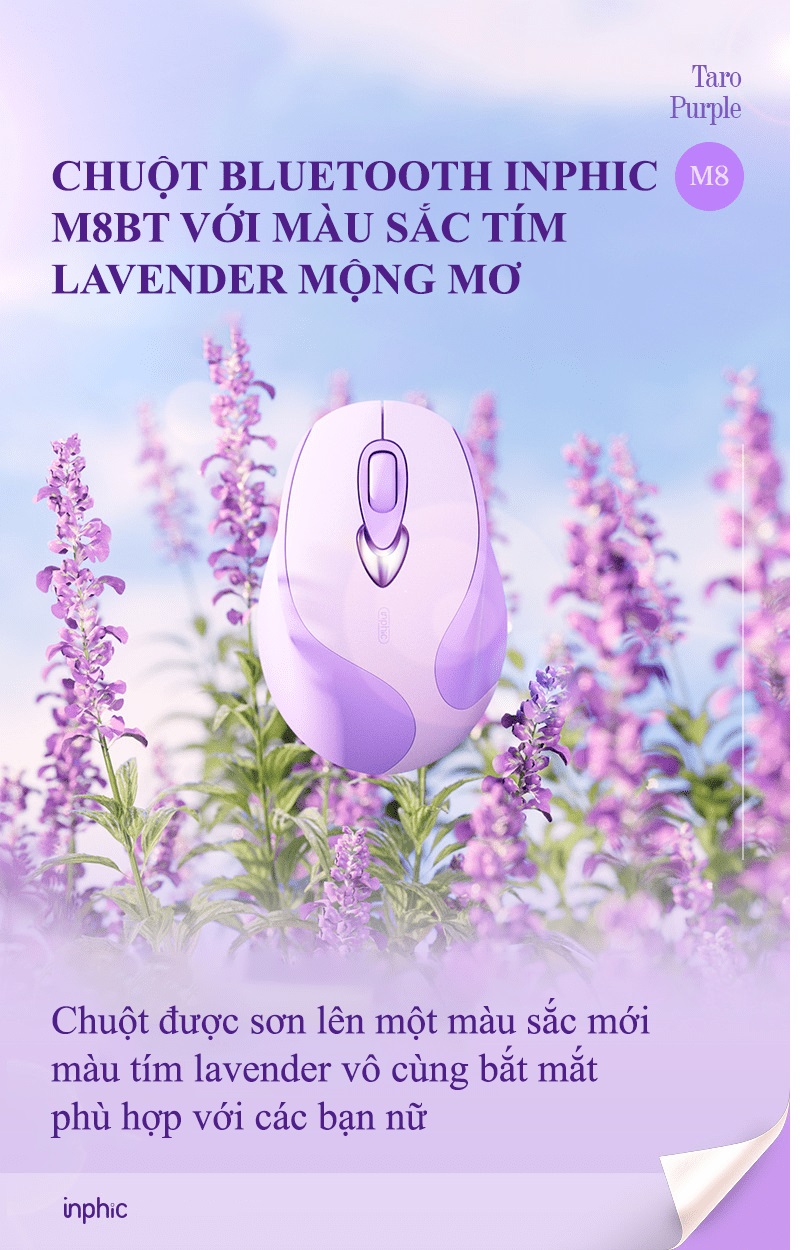 Chuột không dây INPHIC M8BT kết nối bằng Bluetooth - AT