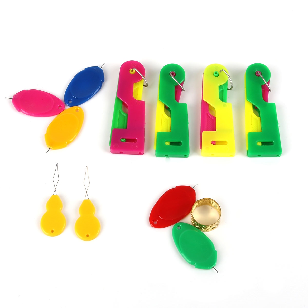 [hot] Threading Does Not Hurt Your Hands Necessary Threader Set Needle Thread Remover Thimble Accessories