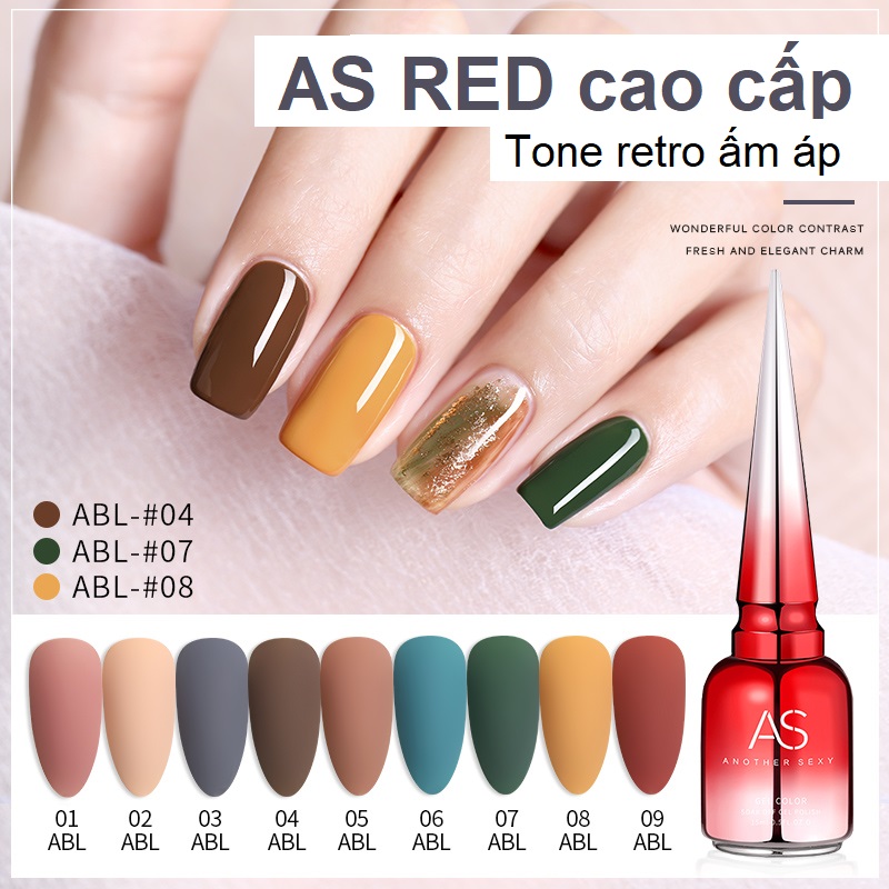[HCM]Sơn gel AS red - màu retro mã ABL