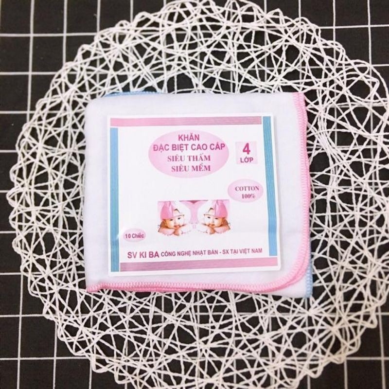 Set 10 Chiếc Khăn Sữa kiba 2/3/4 Lớp cho bé