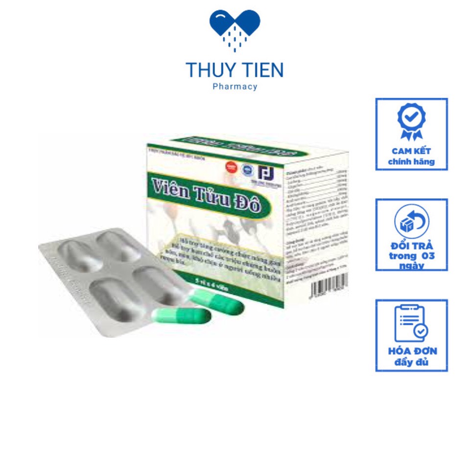 Viên tửu đô - viên giải rượu hộp 5 vĩ x 4 viên
