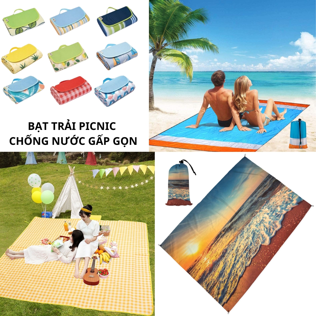 Thảm du lịch dã ngoại picnic chống nước gấp gọn