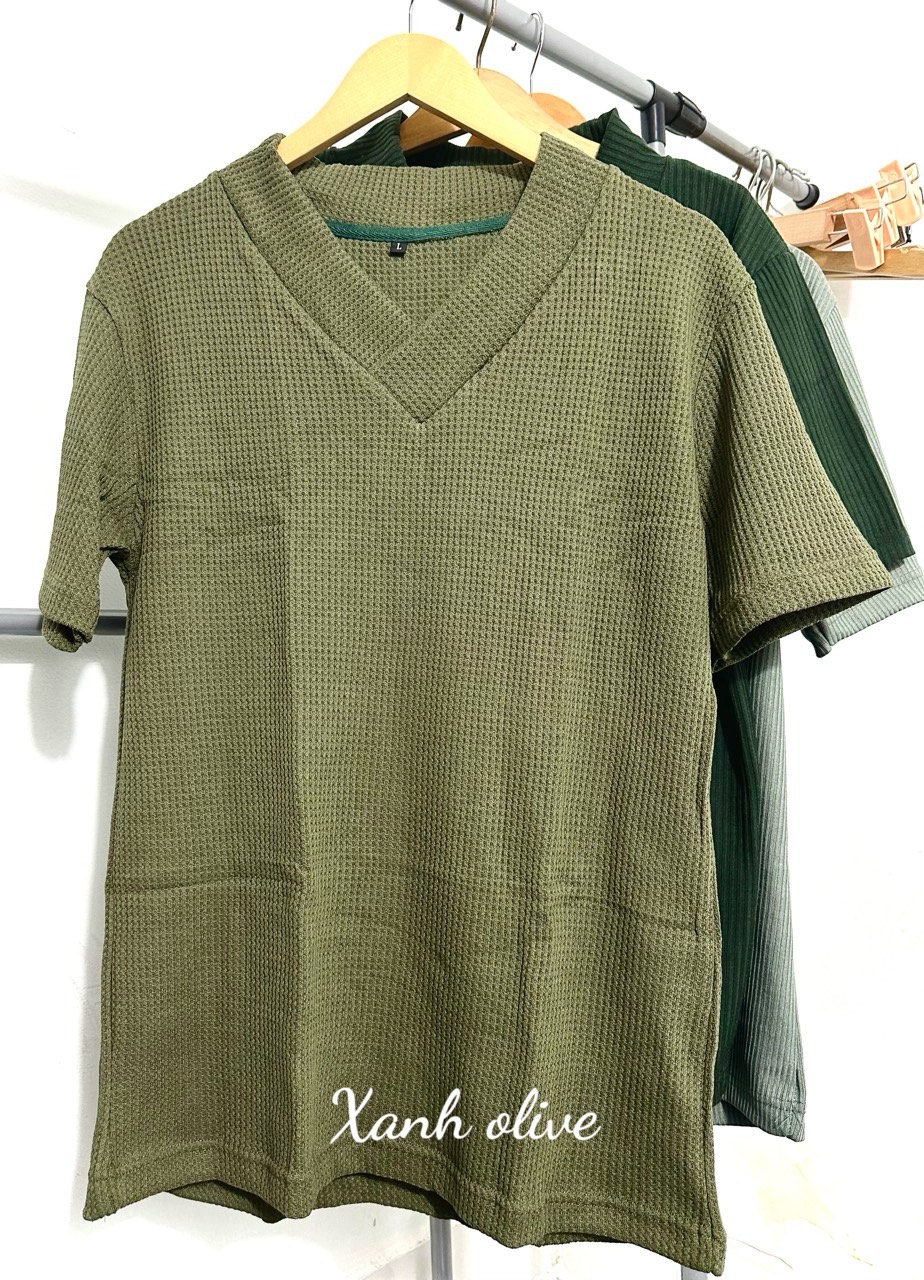 Áo thun Stee Cổ V Cotton len HOOK CVC Unisex