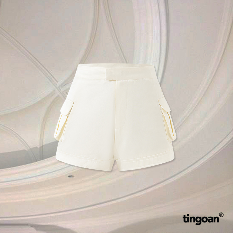Tingoan® - quần short tafta nude túi hộp 2 bên becky shorts/nd