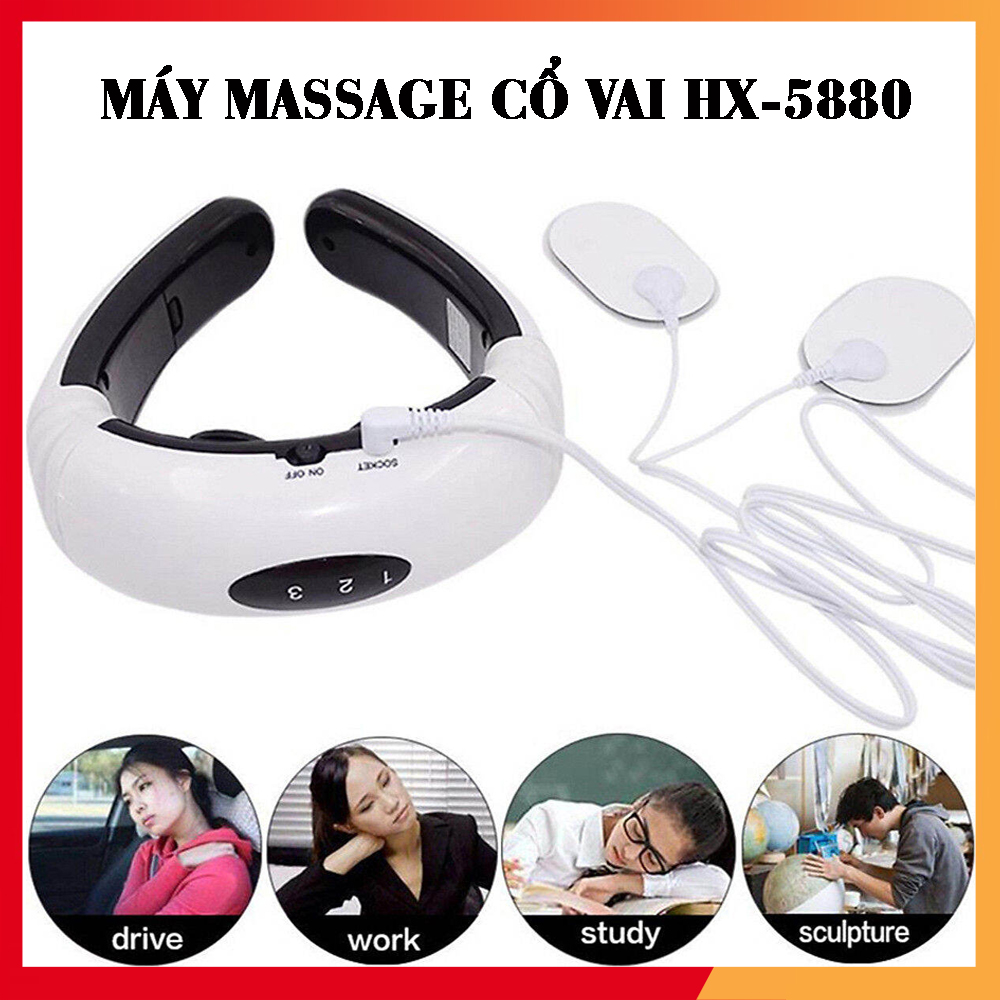 MÁY MASSAGE CỔ VAI thiết kế xung điện với rung thúc đầy lưu thông khí huyết , Máy matxa cổ vai giảm đau nhức - Máy massage cổ giảm mệt mỏi cằng thẳng.