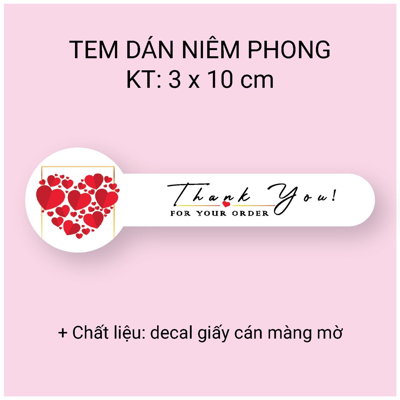 100 Tem niêm phong, nhãn dán "Thank you"