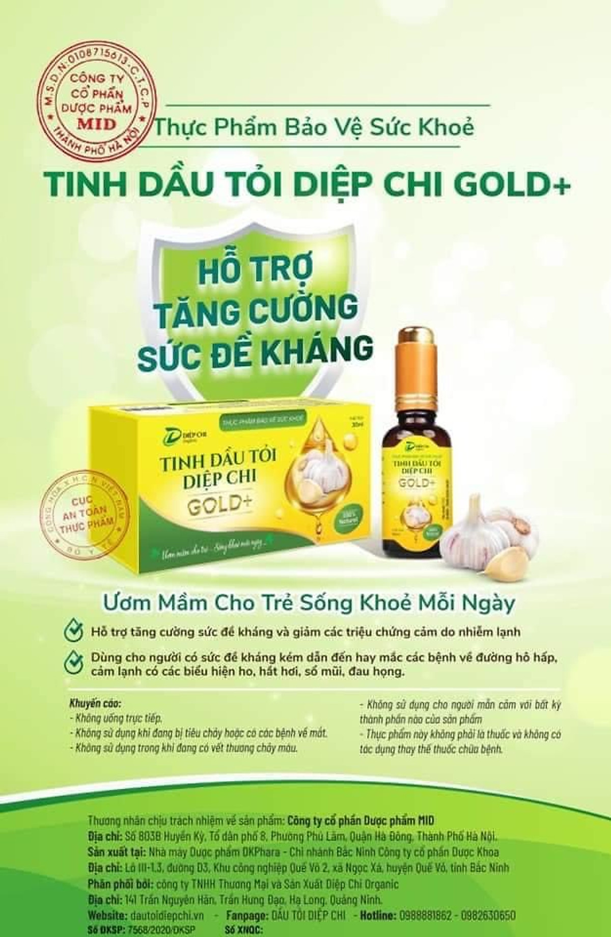 Tinh dầu tỏi diệp chi gold +