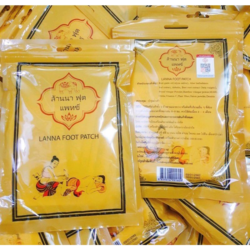 Combo 10 miếng dán thải độc chân Lanna Foot Patch Thái Lan