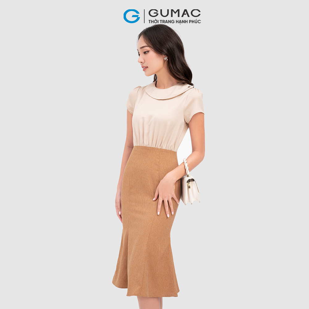 Đầm đuôi cá phối lụa thời trang GUMAC DC11070
