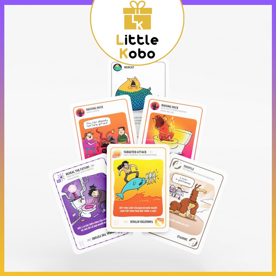 [Hộp Trắng Đỏ] Bài Mèo Nổ Good Vs Evil Exploding Kittens Boardgame 65 Lá Chất Giấy Dày Chống Nước Đồ Chơi Trẻ Em Trí Tuệ