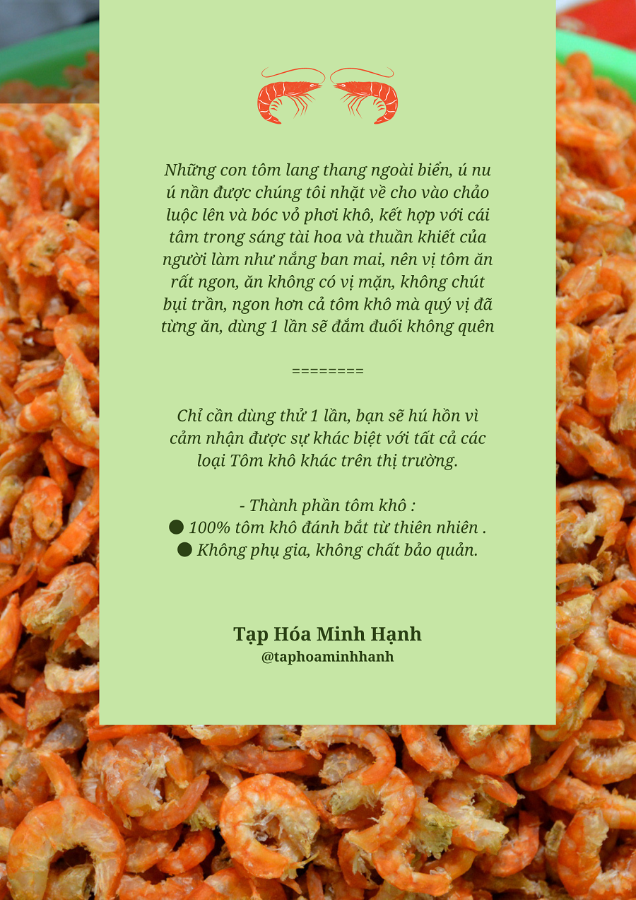 Tôm khô Size nhỏ Loại 1 - 500 Gram (Hút chân không)