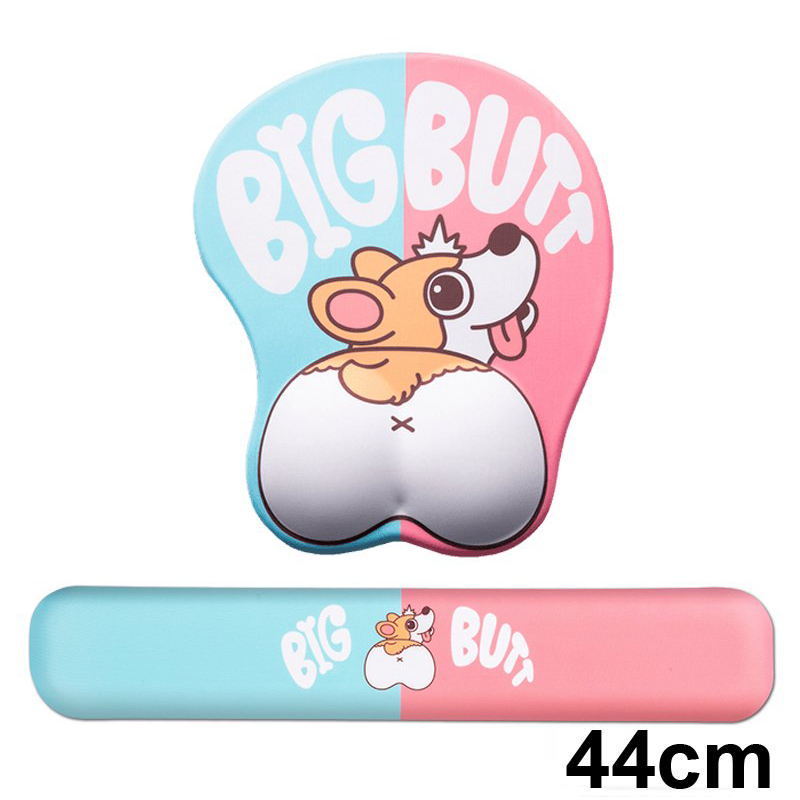 combo set mouse pads computer & padded millet keyboard large mouse pad gaming vs slicone palm rest wrist rest cute (hover millet type words Office anti-pain fatigue wrist gaming high-grade cute corgi bull dog anime)