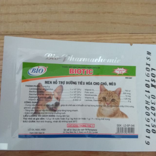 [HCM]Men tiêu hoá biotic dành cho cún mèo