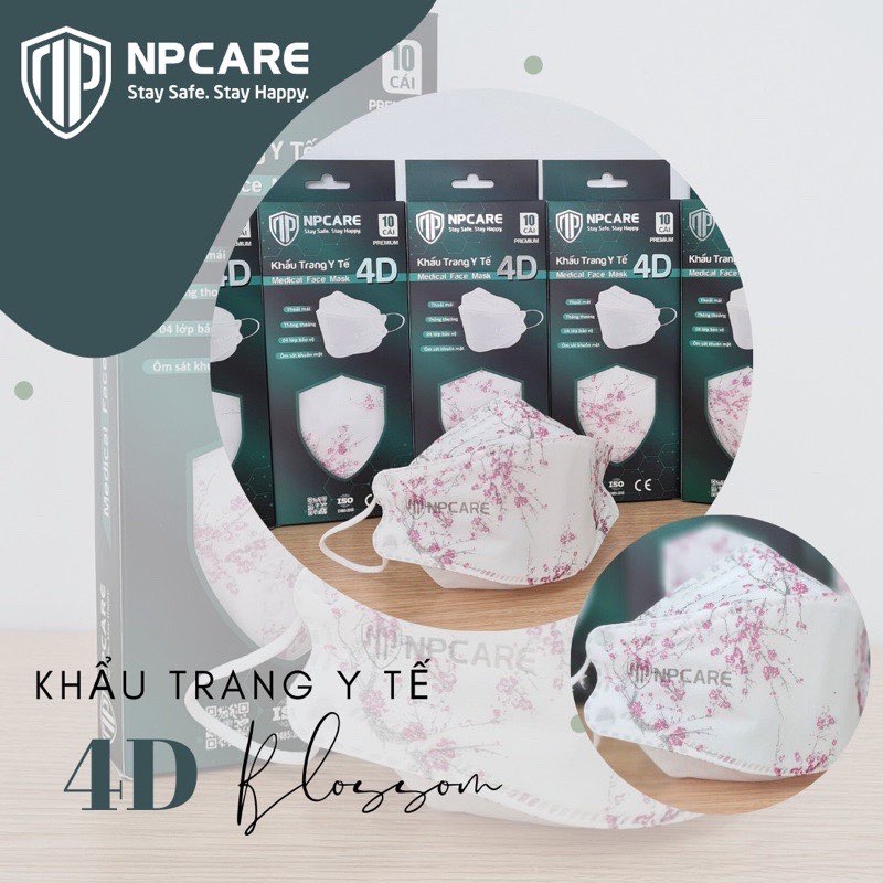 Khẩu Trang Y Tế 4D NPCARE ( Hộp 10 Cái )