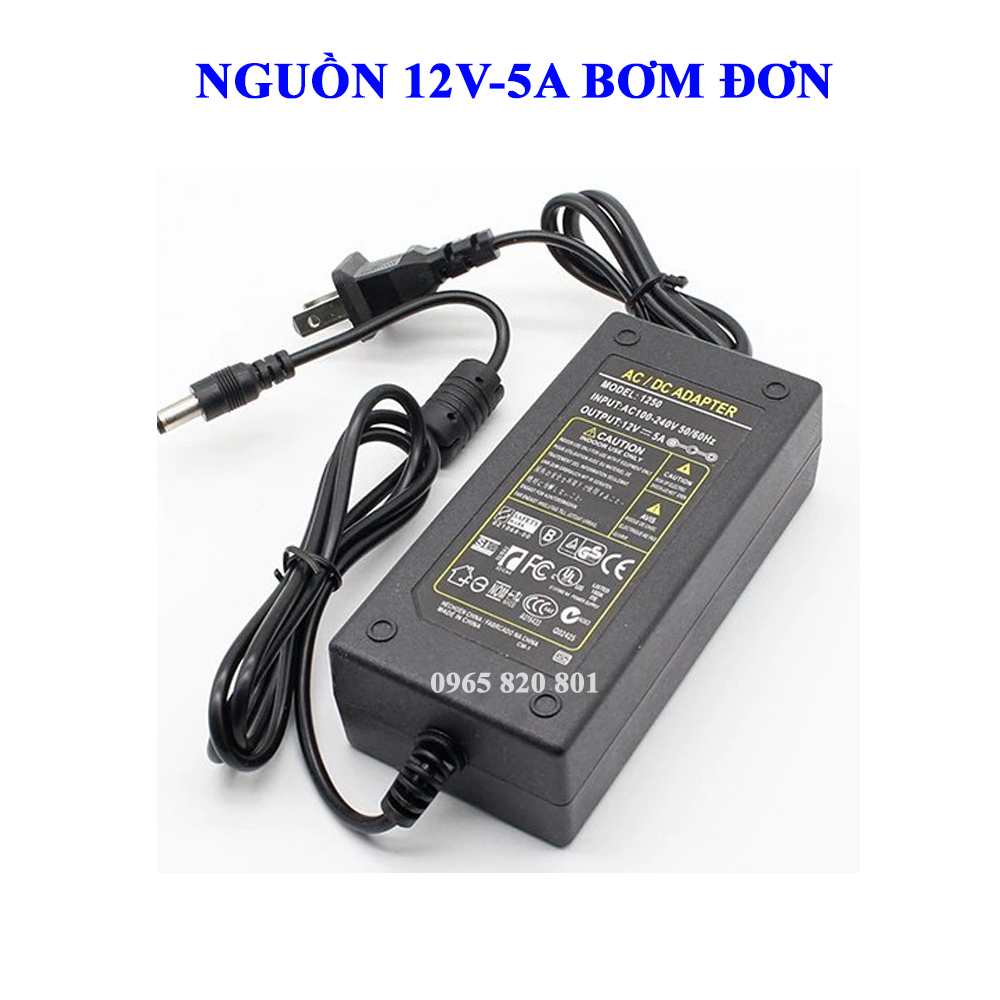 Nguồn máy bơm tăng áp đơn adapter 12v5a 5.5x2.1mm