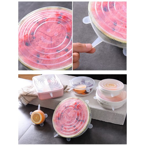 Com Bo 6 Nắp Silicon Đậy Thực Phẩm