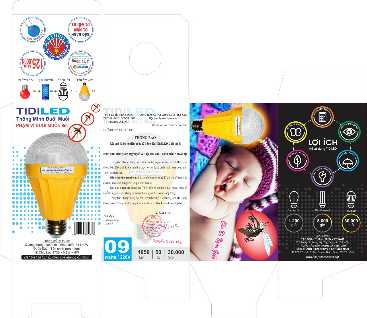 [HCM]Bóng đèn Led đuổi muỗi 9W