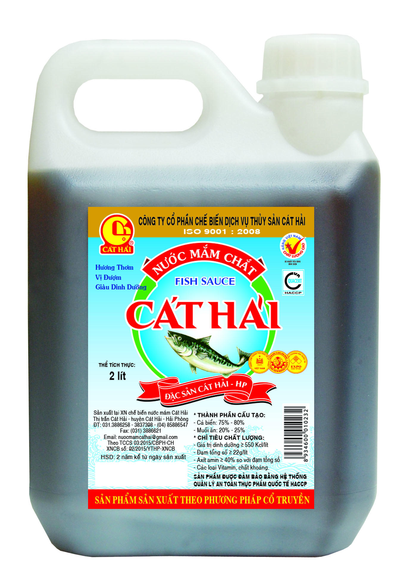 Nước Mắm Cát Hải Mắm Chắt - Can 2 lít