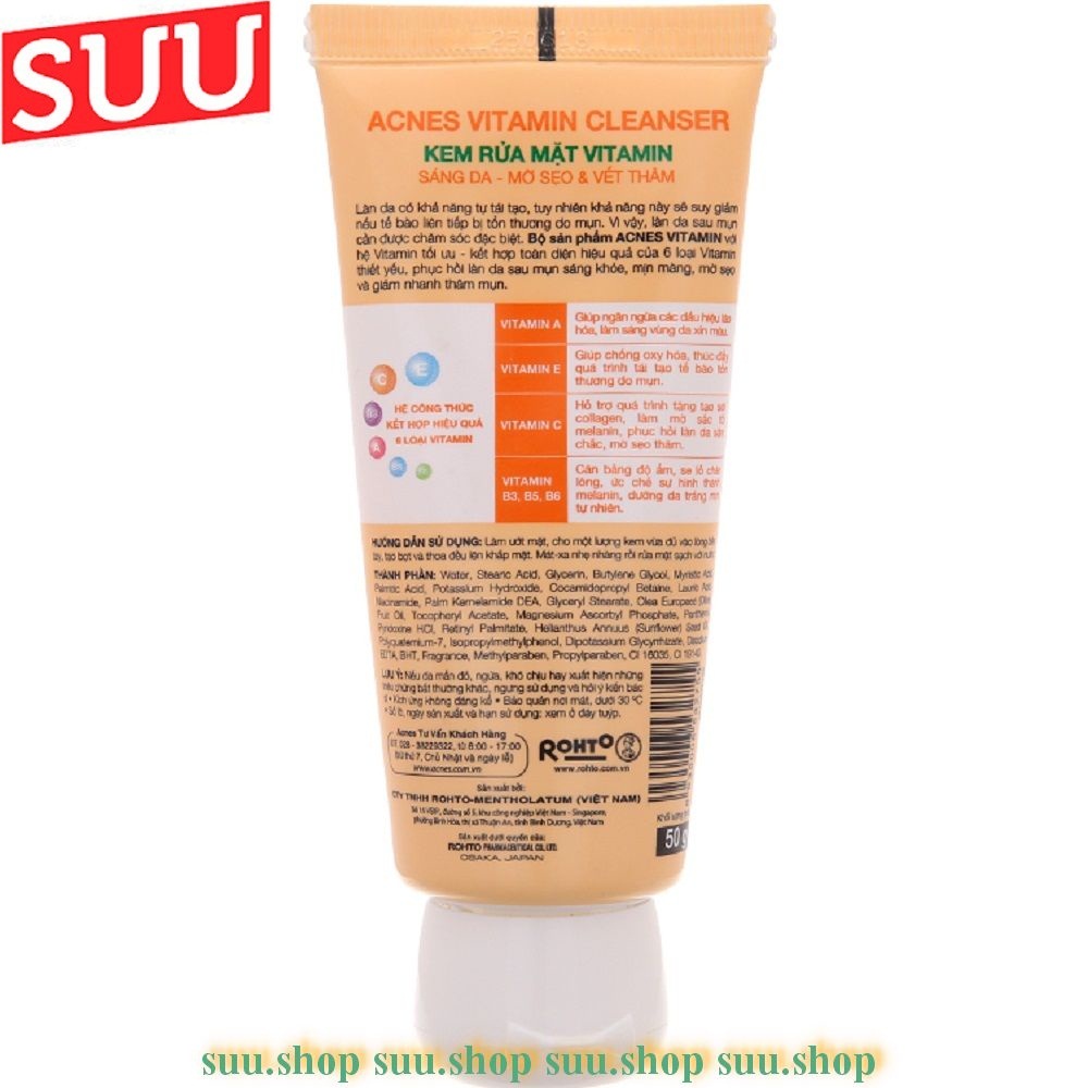 Sữa Rửa Mặt Acnes Vitamin Cleanser 50G