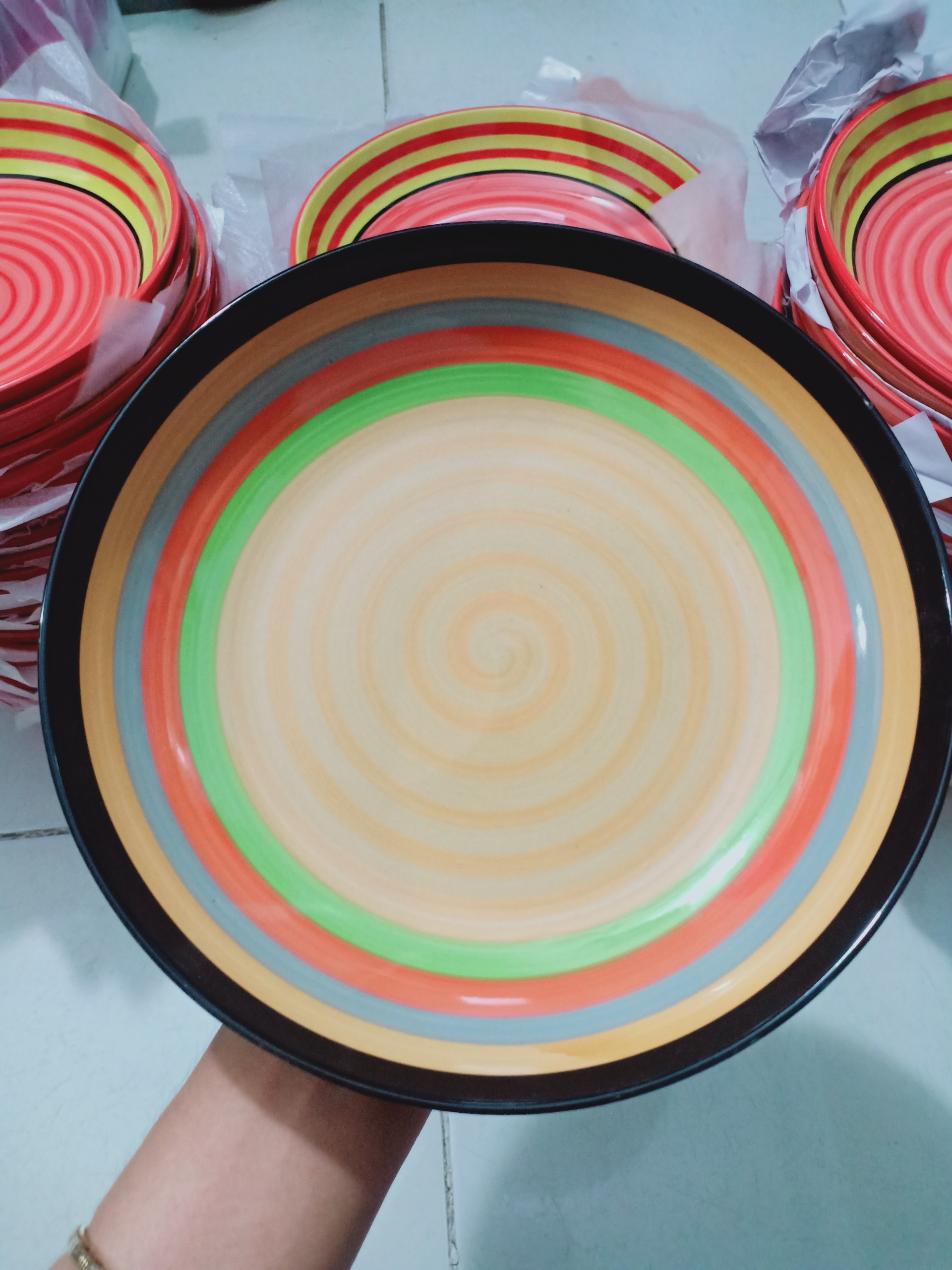 Combo 3 đĩa sứ cầu vồng 20cm
