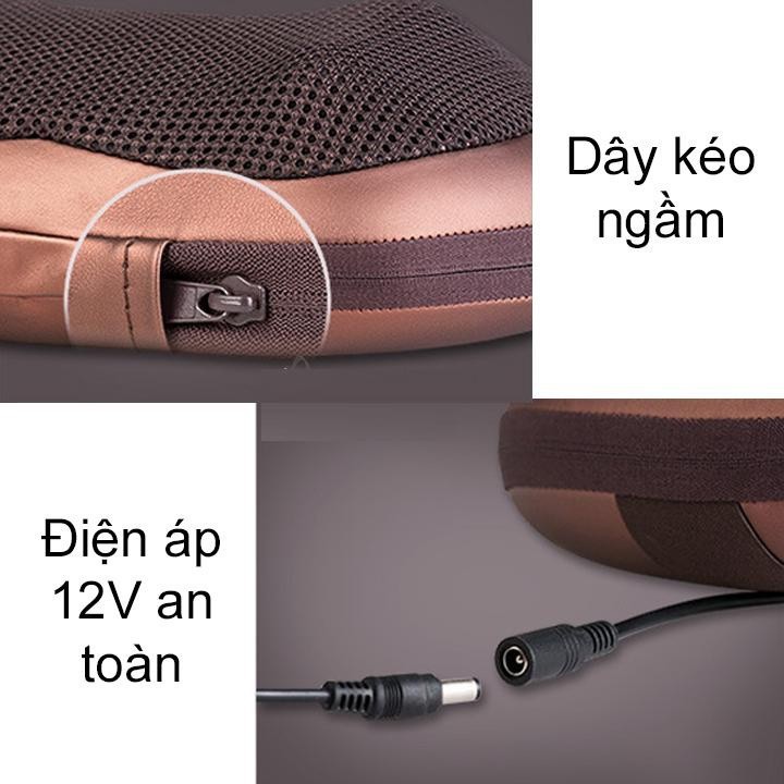 Gối massage hồng ngoại 8 bi