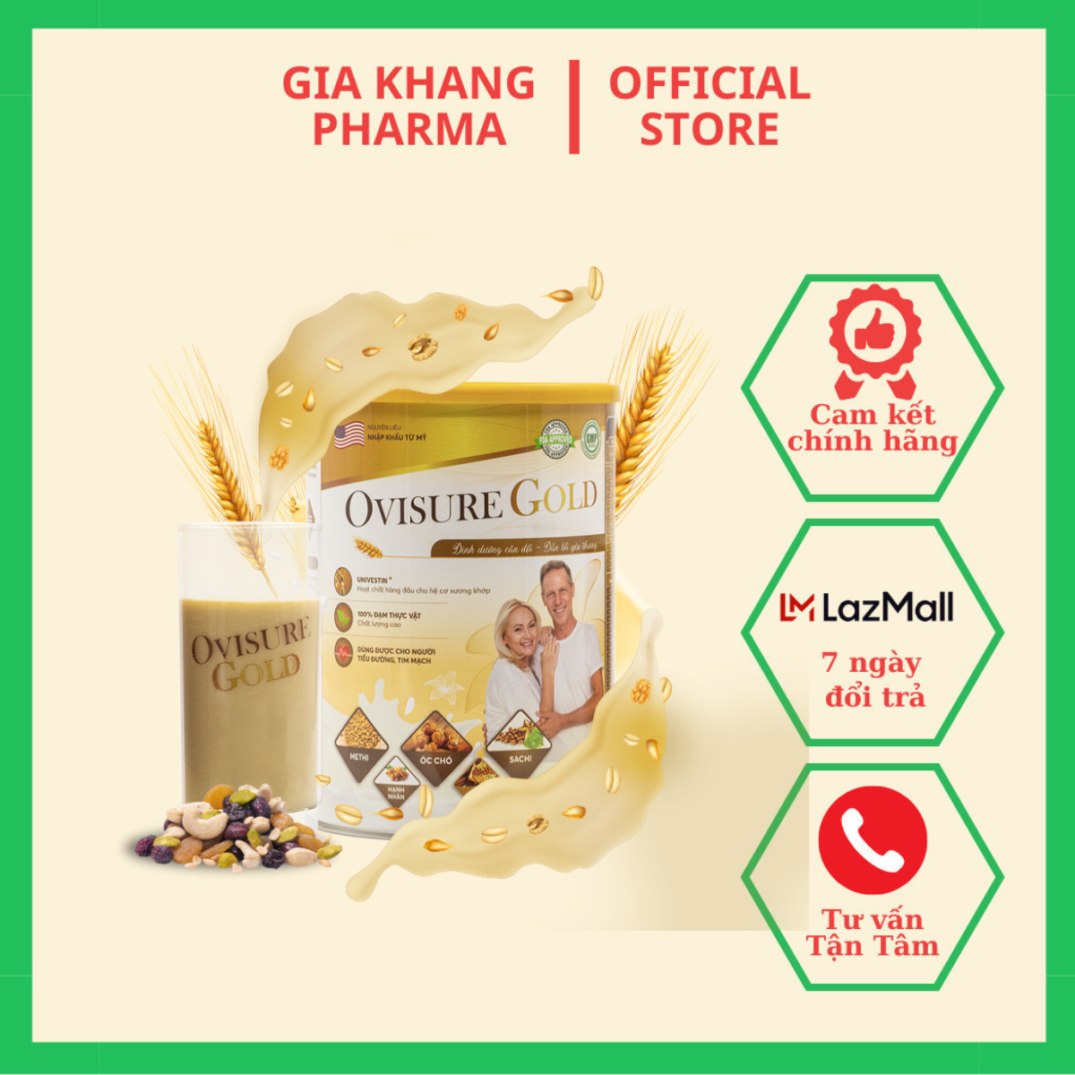 Sữa ovisure gold sữa hạt dinh dưỡng, 100% đạm thực vật bổ sung canxi
