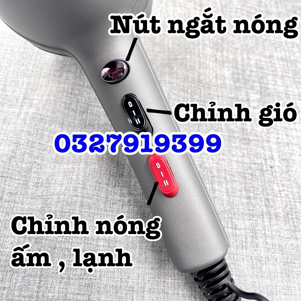Barber Plus Máy sấy tóc V12 2600W cao cấp 3m3và 2 đầu sấy tạo kiểu cho mái tóc bóng mượt và không bị xoăn rối
