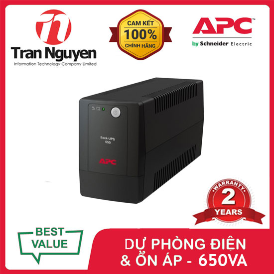 Bộ lưu điện: Back-UPS 650VA, 230V, AVR, Universal Sockets - BX650LI-MS