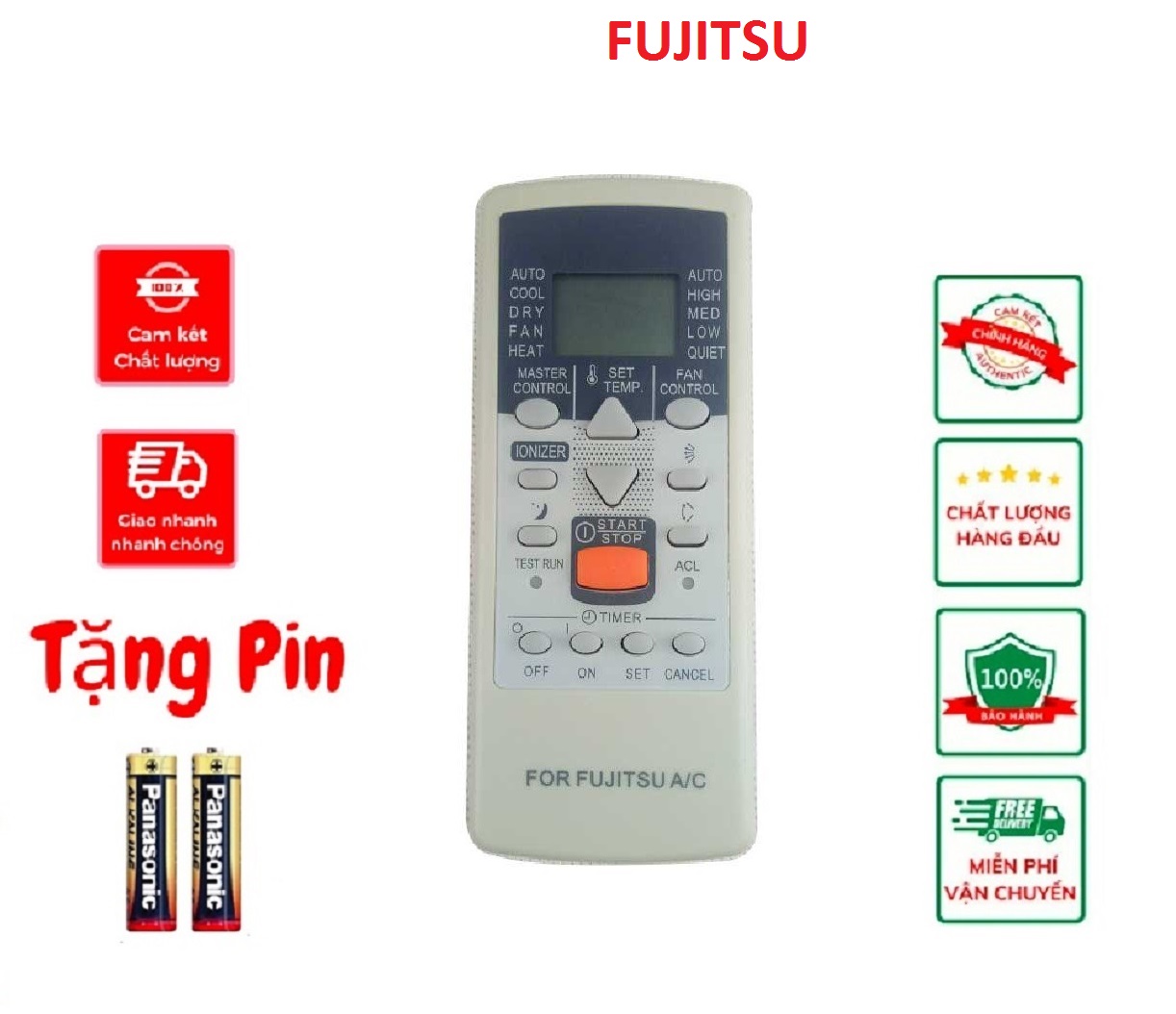 Remote điều khiển điều hòa fujitsu 1 nút cam ở giữa,remote điều hòa fujitsu 2 chiều