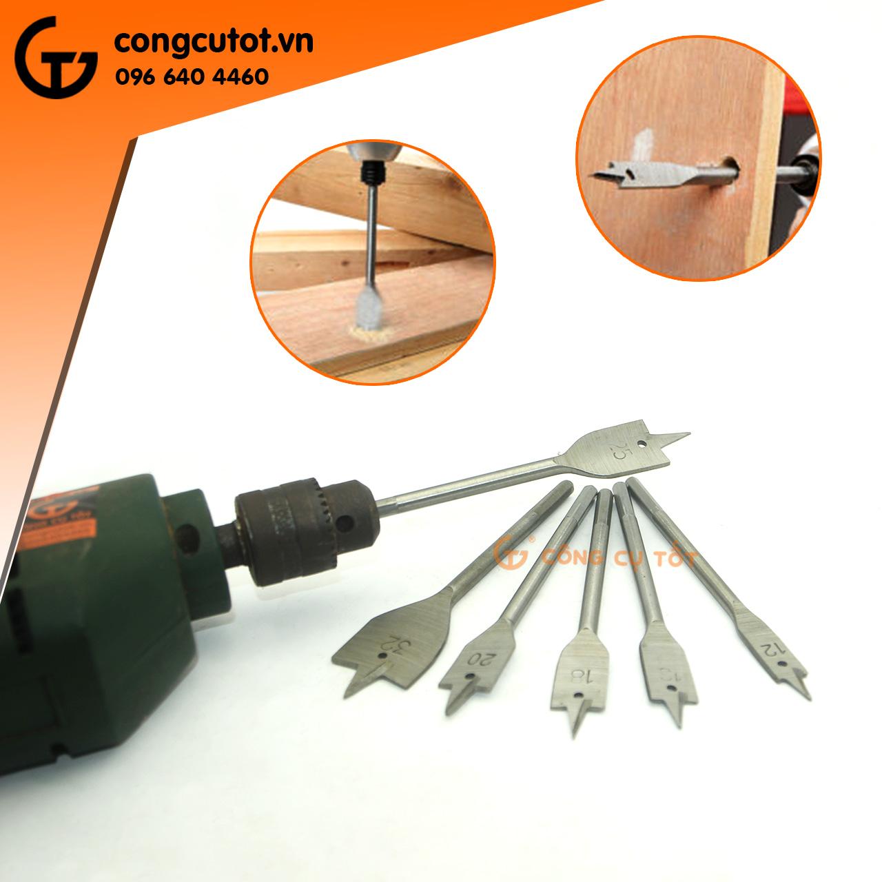 Bộ 6 mũi khoan đuôi cá 12-32mm