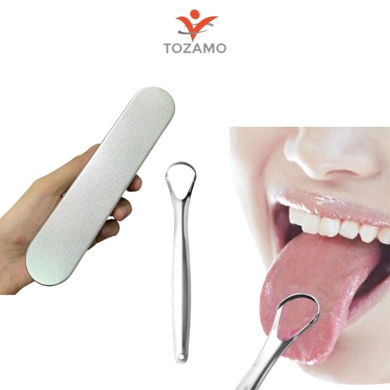 Dụng cụ chà lưỡi, dụng cụ cạo lưỡi, nạo lưỡi bằng inox tozamo