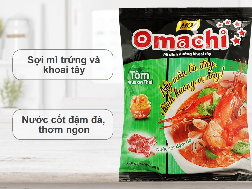 Mì Omachi Tôm Thái 80g/gói