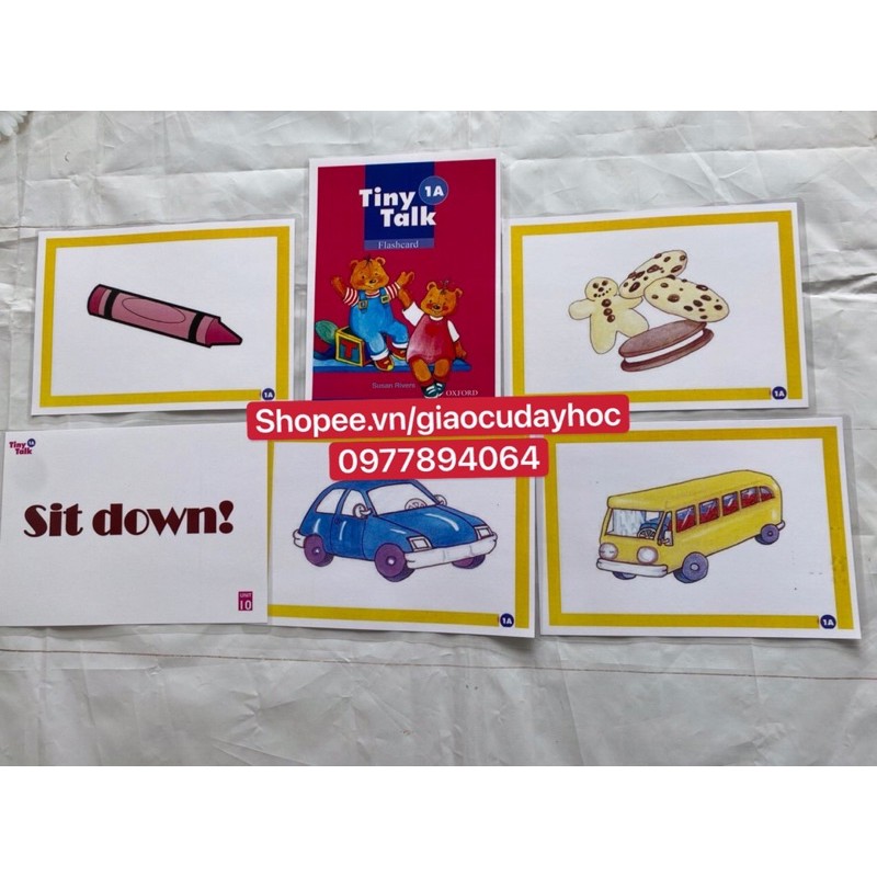 Flashcard Tiny Talk 1A-1B ( khổ A5 - ép plastic bền đẹp )
